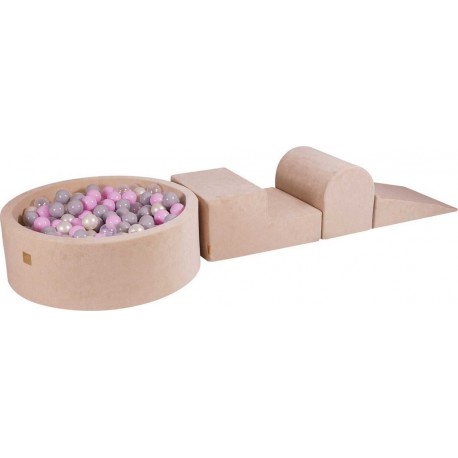 Aire De Jeu Mousse, Balle Transparent/rose Pastel/blanc Perle/gris W90