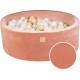 Ronde Piscine 90x30cm, Côtelé, Abricot Blanc Perle/beige/transparent