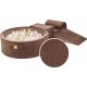 Ensemble De Jeu En Mousse Avec Piscine À Balles 200 Balles 7cm, Velours Côtelé, Chocolat, Boules Beige, Perle Blanche