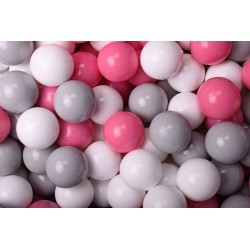 Clair Ensemble De Boules En Plastique, 200 Pcs, Gris/blanc/rose Clair