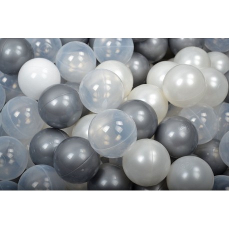 Clair Ensemble De Boules En Plastique, 300 Pcs, Gris/blanc/rose Clair