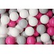 Ensemble De Boules En Plastique, 50 Pcs, Gris/blanc/rose Foncé