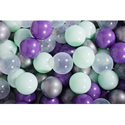 Ensemble De Boules En Plastique, 300 Pcs, Perle/blanc/transparent