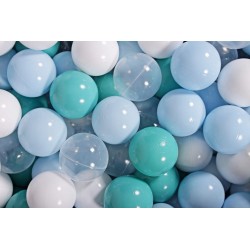 Ensemble De Boules En Plastique, 300 Pcs, Jaune/rouge/blanc Nacré/bleu Nacré