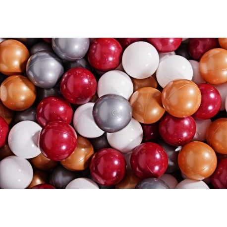 Ensemble De Boules En Plastique, 200 Pcs, Or/blanc/argent/perle Bordeaux