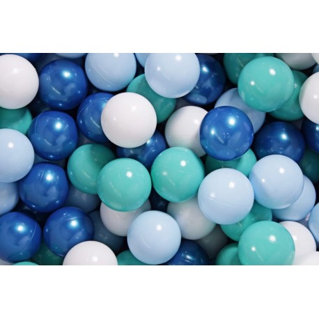 Ensemble De Boules En Plastique, 200 Pcs, Bleu Perle/bleu Ciel/blanc/turquoise