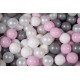 Ensemble De Boules En Plastique, 200 Pcs, Blanc/perle/argenté/rose Pastel