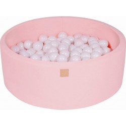 Clair Piscine À Balles, Coton, 90x30 Cm, 200 Pcs, Rose Blanc