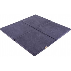 NC Bébé Carré 120x120cm Tapis De Jeu Pour Enfants, Velvet, Gris-bleu