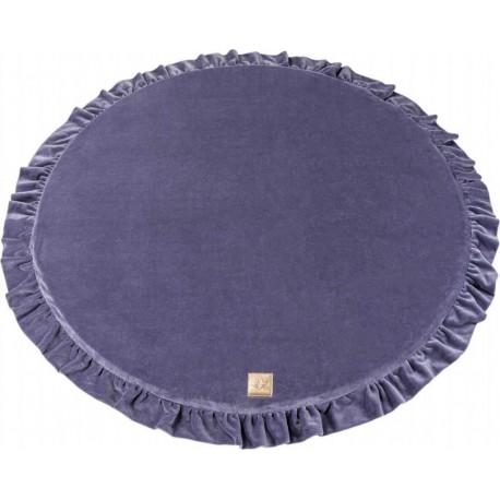 NC Bébé Rond 100cm Tapis De Jeu Pour Enfants, Velvet, Gris-bleu