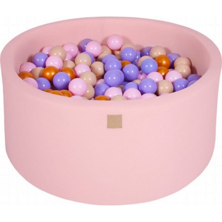 Clair Piscine À Balles, Coton, 90x40 Cm, 300 Pcs, Rose D'or/beige/rose Pastel/bruyére