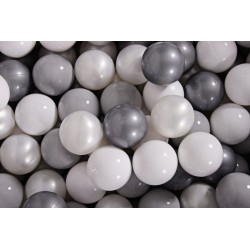 Ensemble De Boules En Plastique, 50 Pcs, Gris/perle/argent/blanc