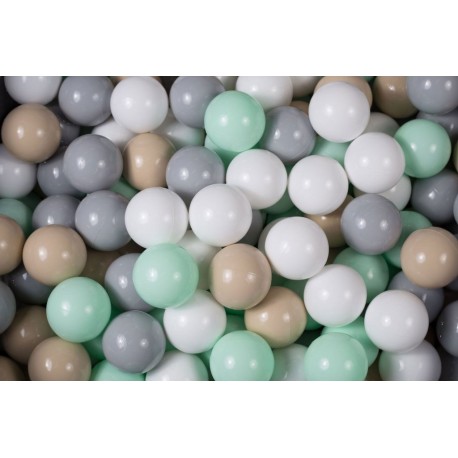 Ensemble De Boules En Plastique, 300 Pcs, Perle/gris/rose Foncé