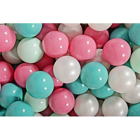 Clair Ensemble De Boules En Plastique, 50 Pcs, Menthe/rose Clair/turquoise/perle