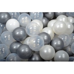 NC Ensemble De Boules En Plastique, 300 Pcs, Violet/menthe/argent/transparent