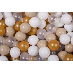 Ensemble De Boules En Plastique, 200 Pcs, Doré/beige/blanc/transparent