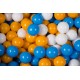 Ensemble De Boules En Plastique, 50 Pcs, Blanc/moutarde/bleu