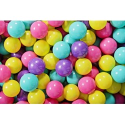 Clair Ensemble De Boules En Plastique, 50 Pcs, Violet/rose Clair/jaune/turquoise