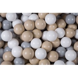 NC Ensemble De Boules En Plastique, 300 Pcs, Bleu Ciel/rose Pastel/perle/gris