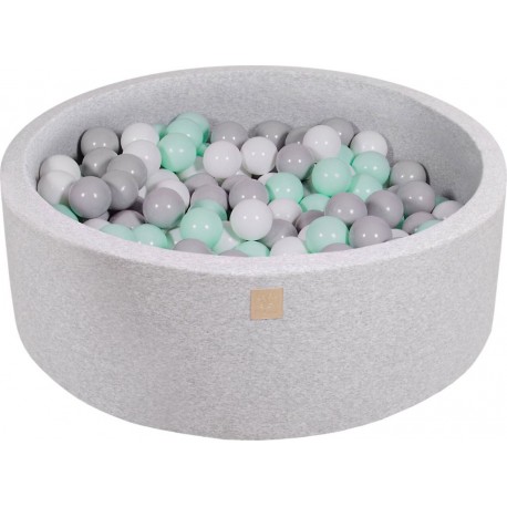 Clair Piscine À Balles, Coton, 90x30 Cm, 200 Pcs, Gris Gris/blanc/menthe