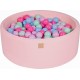 Clair Piscine À Balles, Coton, 90x30 Cm, 200 Pcs, Rose Menthe/bleu Clair/rose Clair/rose Pastel