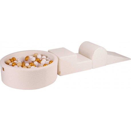 Aire De Jeu Mousse, Piscine À Balles Doré/beige/blanc/transparent W90