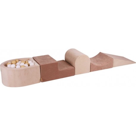 Aire De Jeu Mousse Avec Piscine À Balles Beige/blanc W45cm