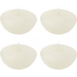 Set De 4 Bougies Flottantes 8h En Parafinne Blanc 8x8x4 Cm