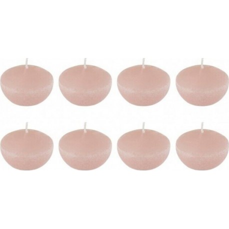 NC Set De 8 Bougies Flottantes 4h En Parafinne Rose 6x6x3 Cm