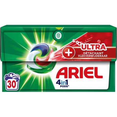 ARIEL Capsules Lessive 4en1 Pods Ultra Détachant 30 capsules