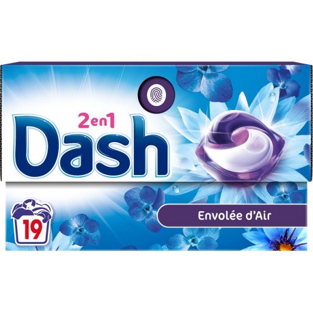 DASH Capsules Lessive tout en 1 Détergent Envolée d'Air 19 capsules