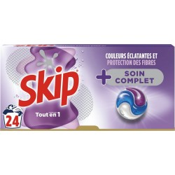 SKIP Lessive Capsules tout en 1 Soin Complet 24 capsules