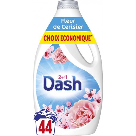 DASH Lessive Liquide 2en1 à la Fleur de Cerisier le bidon de 1.98L