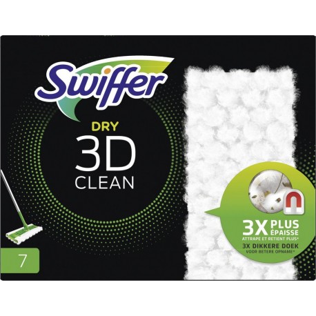 SWIFFER Attrape-poussière nettoyage pour balai 3D 7 lingettes