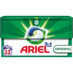 ARIEL Lessive Capsules 3en1 Pods Original 33 capsules