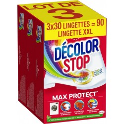 DECOLOR STOP Lingette Anti-Décoloration Max Protect Xxl les 3 boîtes de 30 lingettes