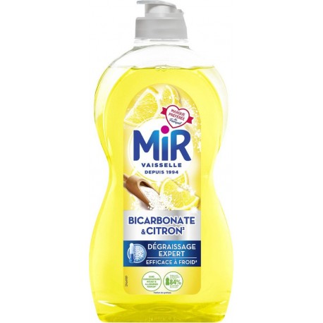 MIR Liquide Vaisselle Bicarbonate et Citron Dégraissage Expert à Froid 450ml