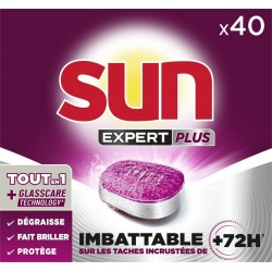 SUN Capsules Lave Vaisselle Expert Plus tout en 1 40 capsules