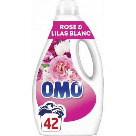 OMO Lessive Liquide Rose & Lilas Blanc le bidon de 1.764L