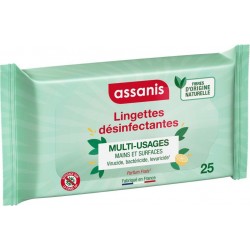 ASSANIS Lingettes Nettoyante Désinfectantes 25 lingettes