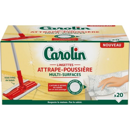 CAROLIN Lingettes Nettoyantes Anti-Poussières 20 lingettes