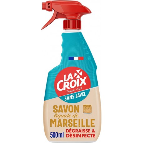 LACROIX Nettoyant Ménager Désinfectant Sans Javel Savon de Marseille 500ml