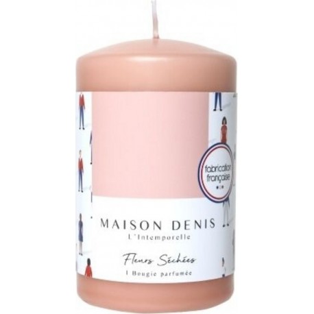 MAISON DENIS Bougie rose Fleurs séchées la bougie