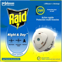 RAID Anti-Insecte Volants Diffuseur + Recharge Action Rapide Sans Parfum le diffuseur + recharge