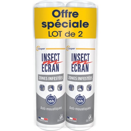 INSECT ECRAN Anti-Moustiques Zones Infestées les 2 flacons de 100ml