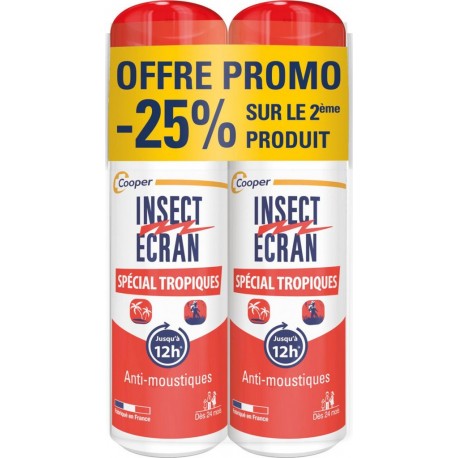 INSECT ECRAN Anti-Moustiques Spécial Tropiques les 2 flacons de 75ml