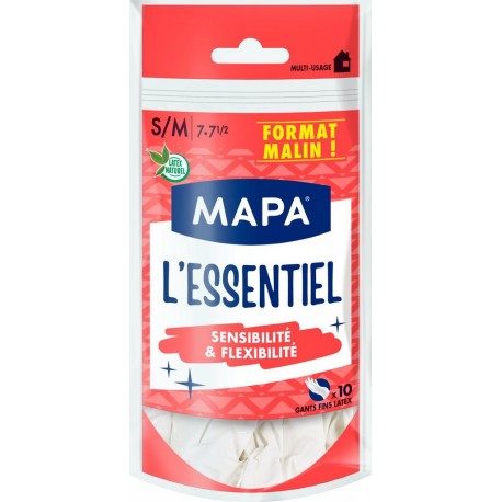 MAPA Gant de ménage L'essentiel S/M lot de 10 gants