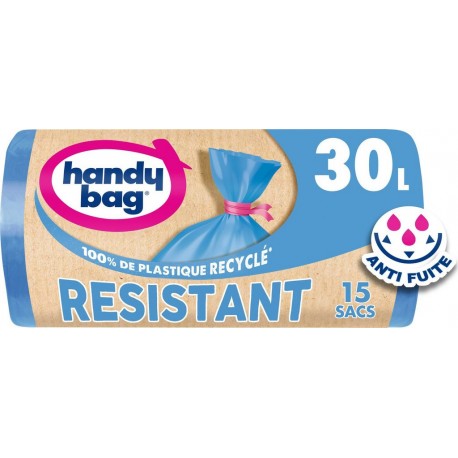 HANDY BAG Sac poubelle avec résistant 30L lot de 15 sacs