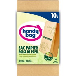 HANDY BAGS Sac poubelle en papier 10L 100% compostable les 10 sacs