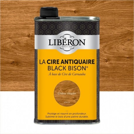 NC Cire Liquide Meuble Et Objets Antiquaire Black Bison® Liberon, Chêne Moyen 0.5L